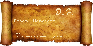 Dencsi Henriett névjegykártya